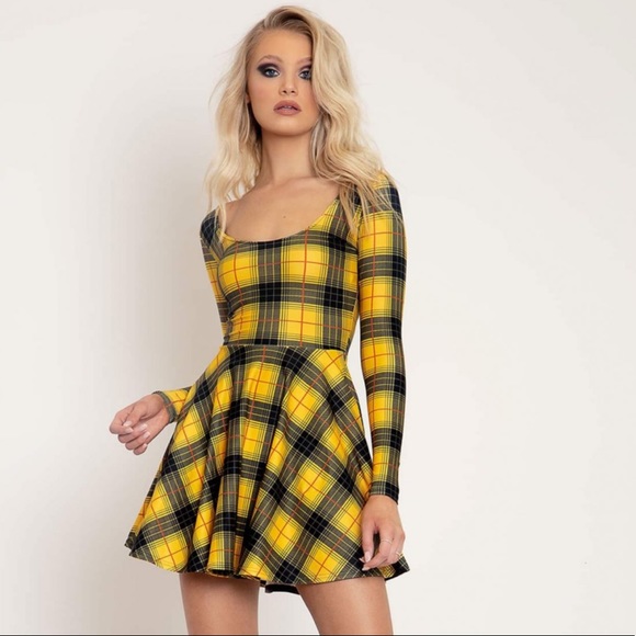 Blackmilk Dresses & Skirts - BM Tartan Grunge Toastie Long Sleeve Skater Dress